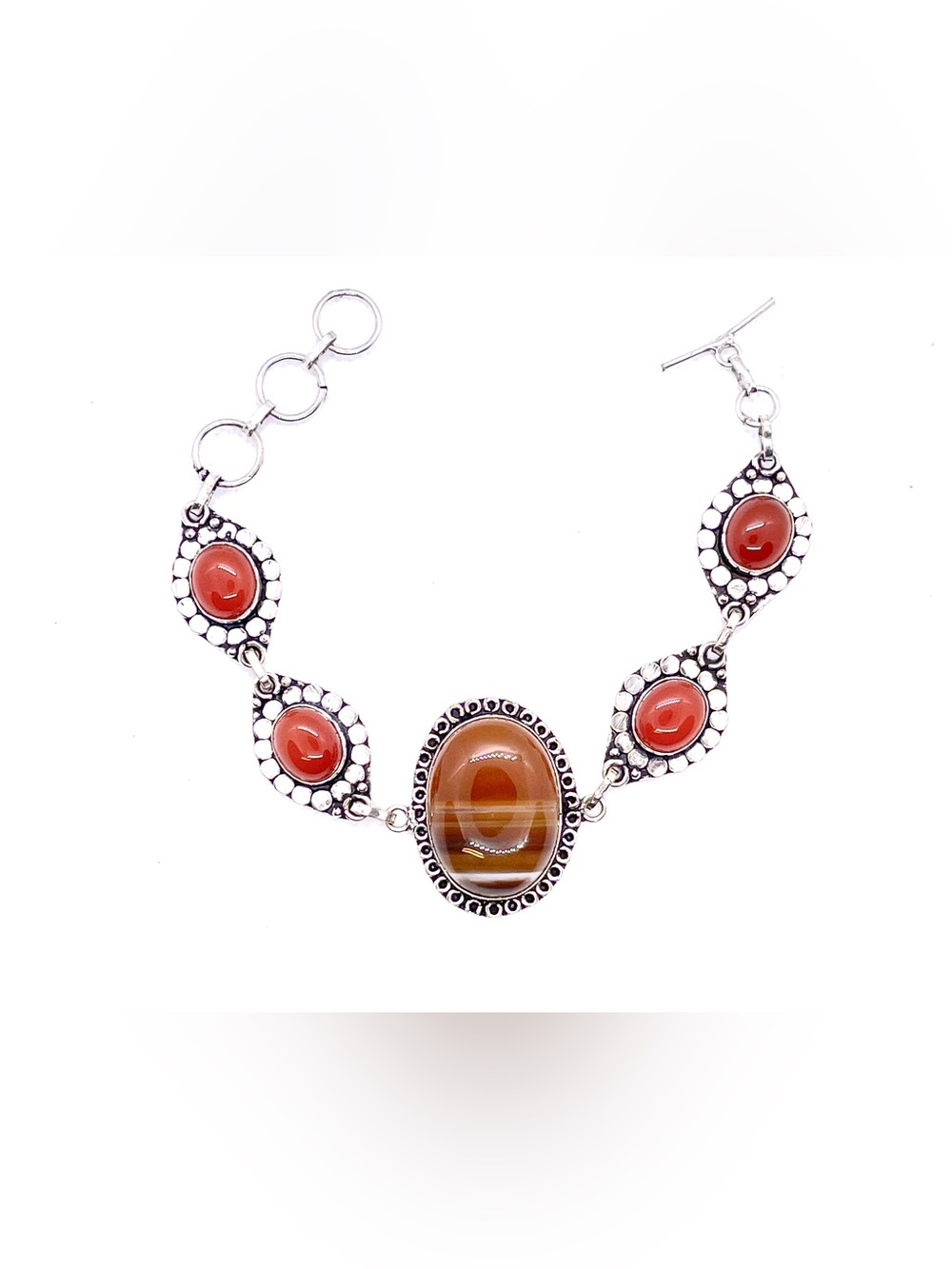 Botswana Agate/Carnelian Gemstone Bracelet